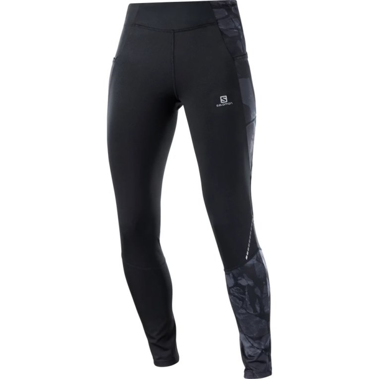 Black Salomon Cross Run 28'' Women's Running Tights | IE AR8352